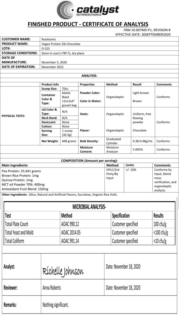 2lb Vegan Protein Chocolate – 28 servings - Image 3